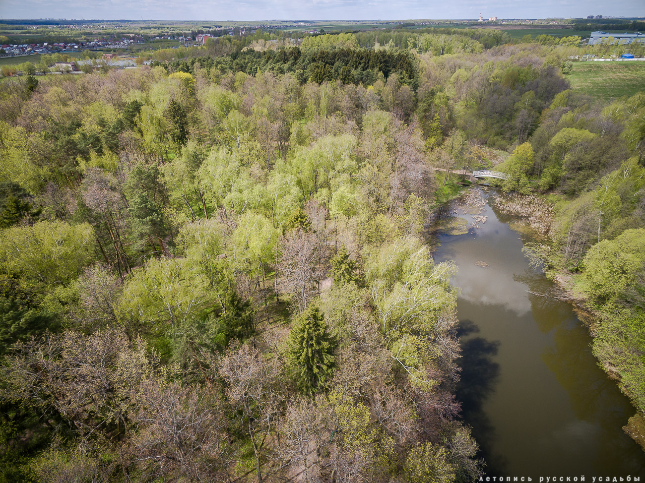 усадьба Остафьево с квадрокоптера, с дрона, аэросъемка