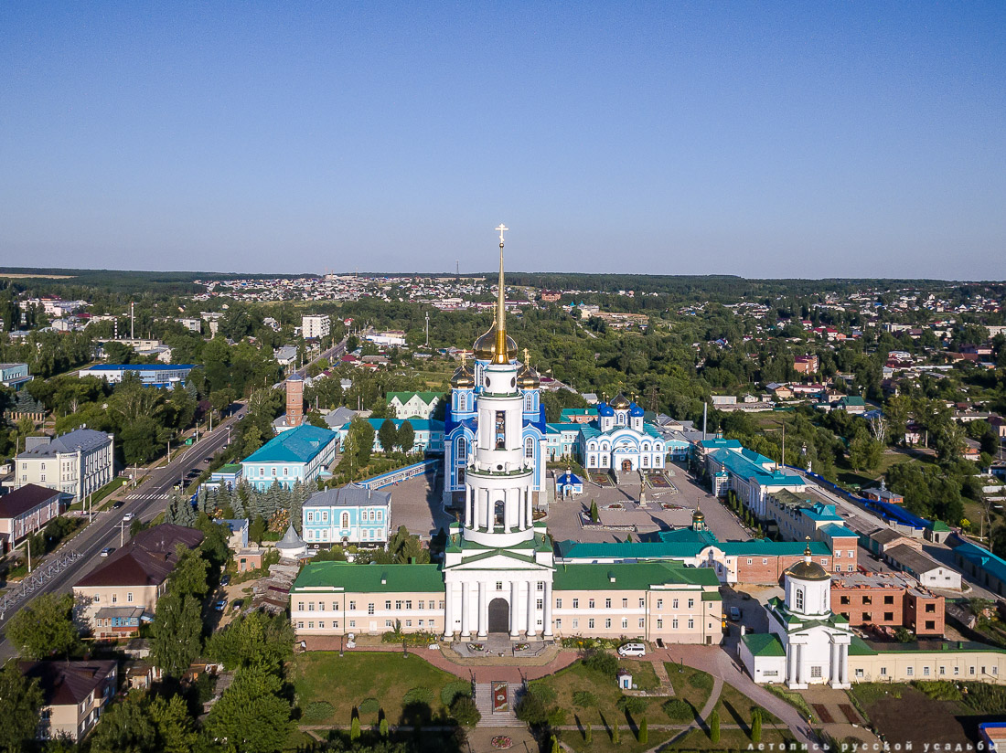 Задонск, Задонский Рождество-Богородицкий мужской монастырь с квадрокоптера, Липецкая область