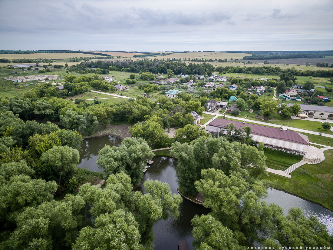 усадьба Скорняково-Архангельское в квадрокоптера. Усадьба на Дону.
