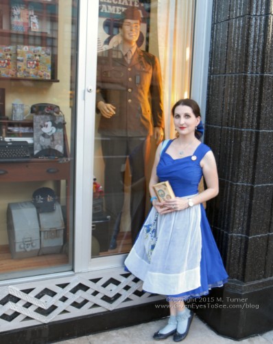 Me in my Dapper Day Belle provincial town blue dress disneybound at the Fall Soiree in Disney's Hollywood Studios October 3, 2015.