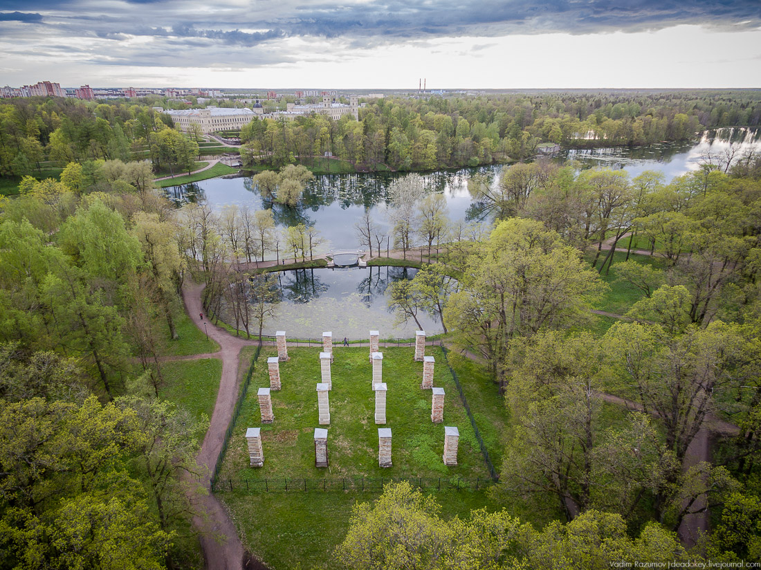 Гатчинский дворец, Гатчина, с дрона и квадрокоптера