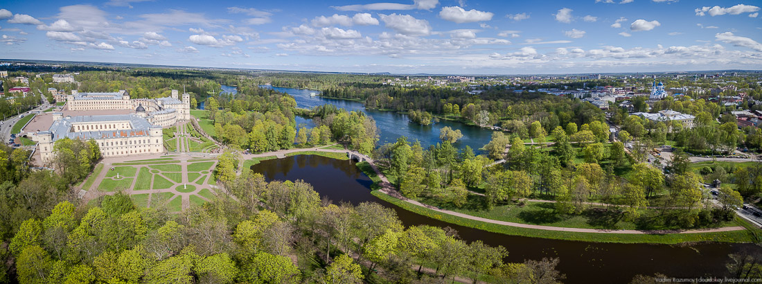 Гатчинский дворец, Гатчина, с дрона и квадрокоптера