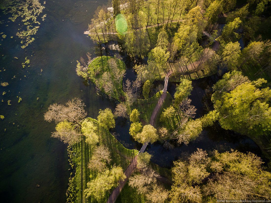 Гатчинский дворец, Гатчина, с дрона и квадрокоптера
