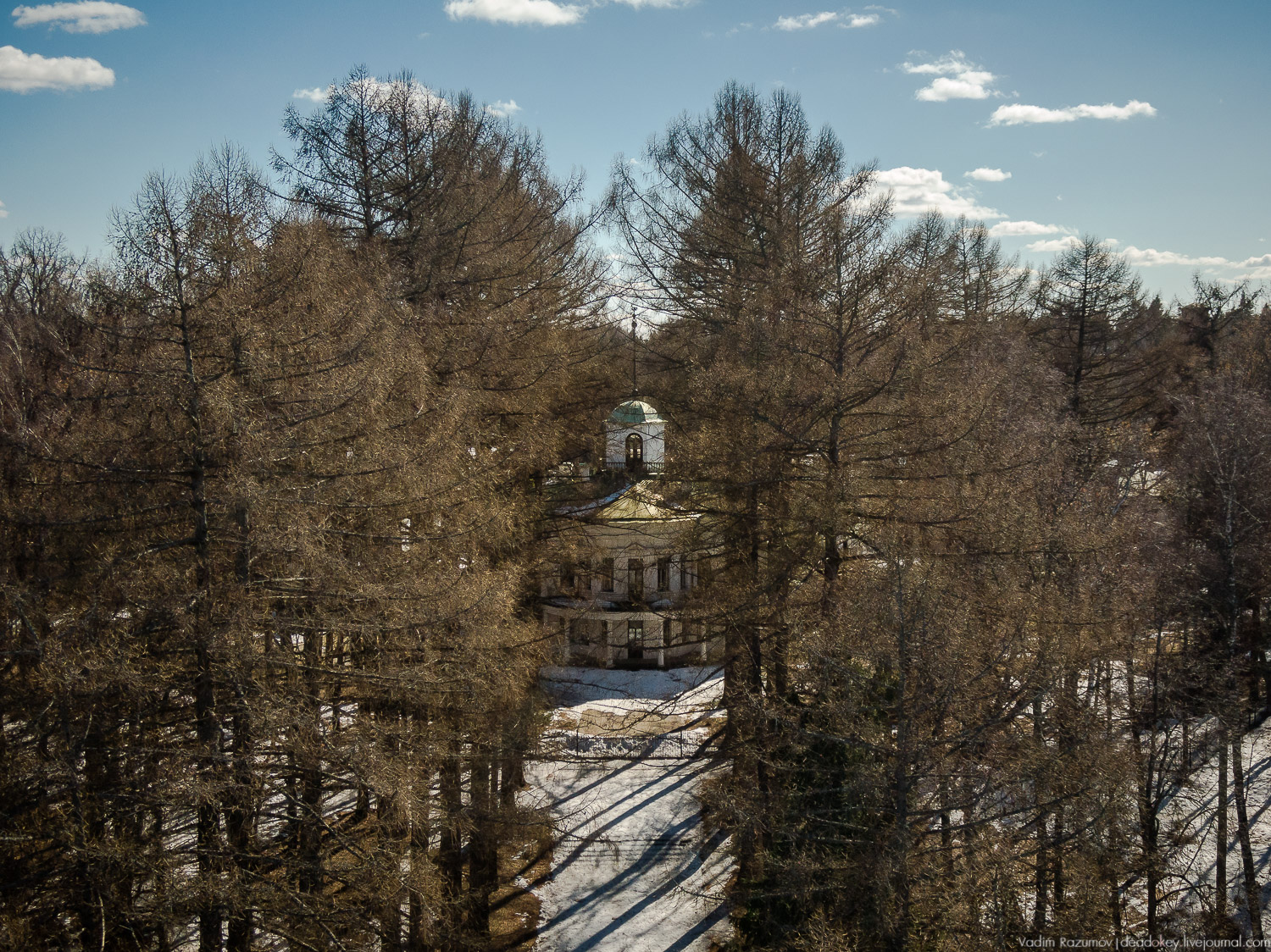 усадьба Середниково с дрона, съемка с квадрокоптера