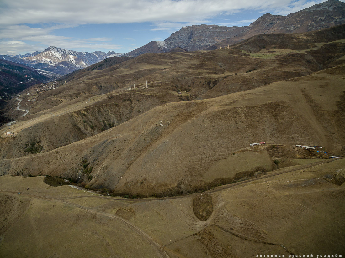 башенный комплекс Эрзи, Ингушетия, Джейрахский район, фотографии с дрона