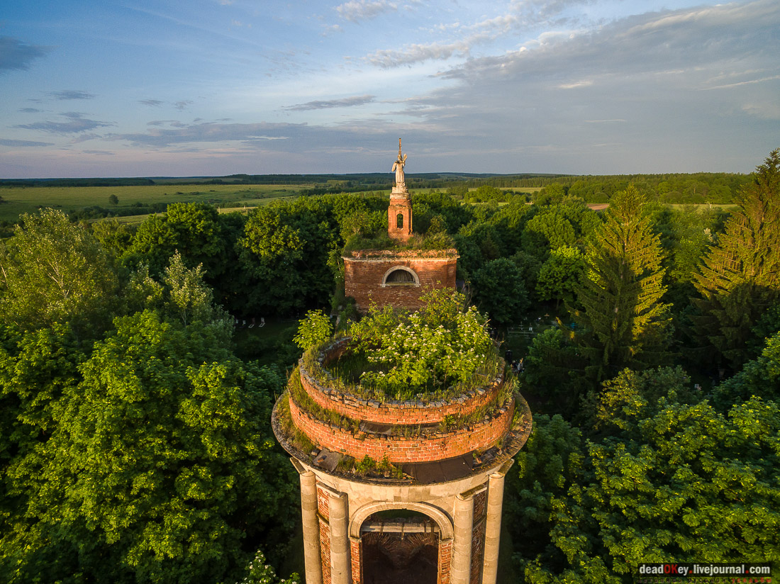 усадьба Аксиньино, фотографии Спасского храма с квадрокоптера