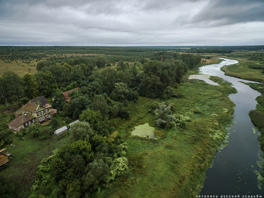 усадьба Меховицы с квадрокоптера, Ивановская область, продается усадьба, дом