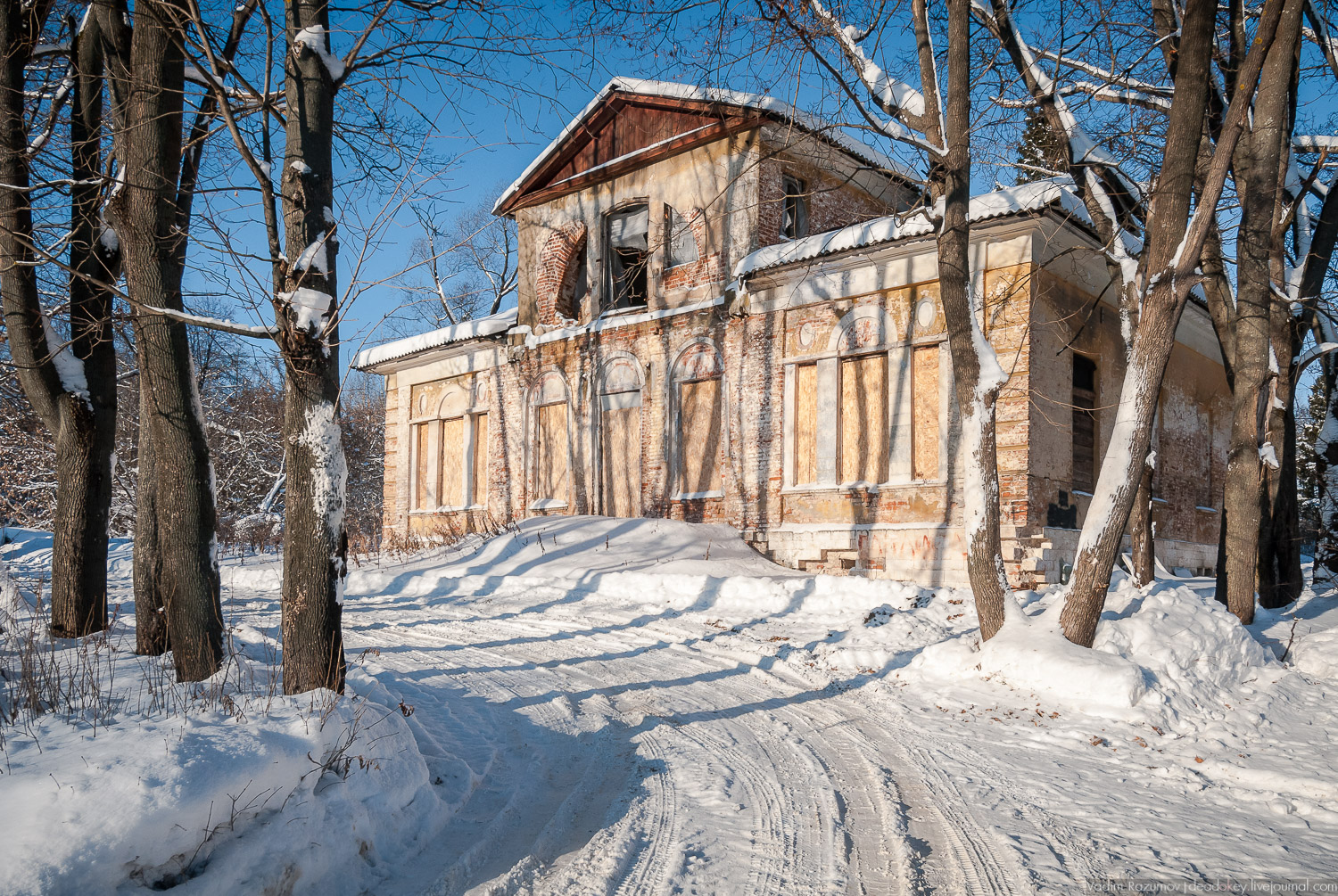 усадьба Ляхово с дрона, 2019 год зима