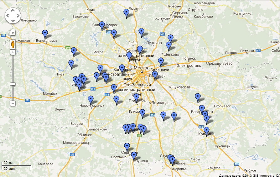 Карту усадеб России