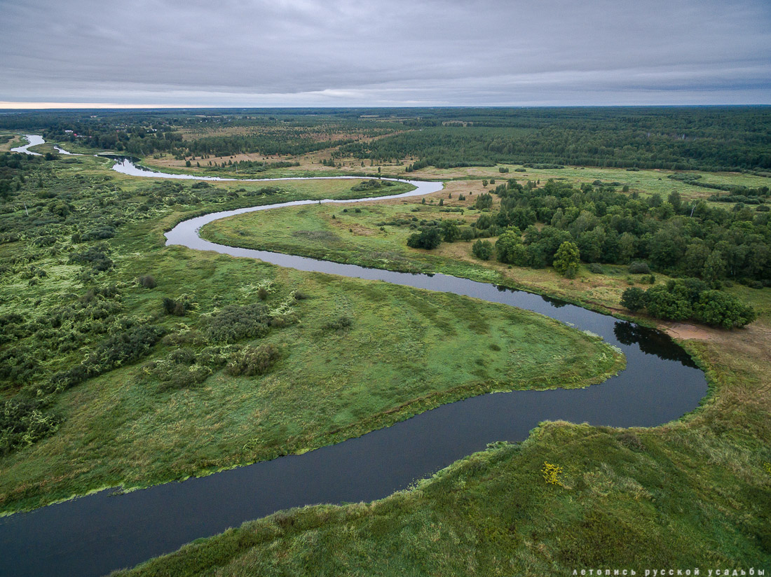 усадьба Меховицы с квадрокоптера, Ивановская область, продается усадьба, дом