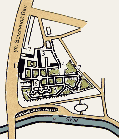 усадьба Высокие Горы (Усачевых-Найденовых), Москва, Земляной Вал, 53