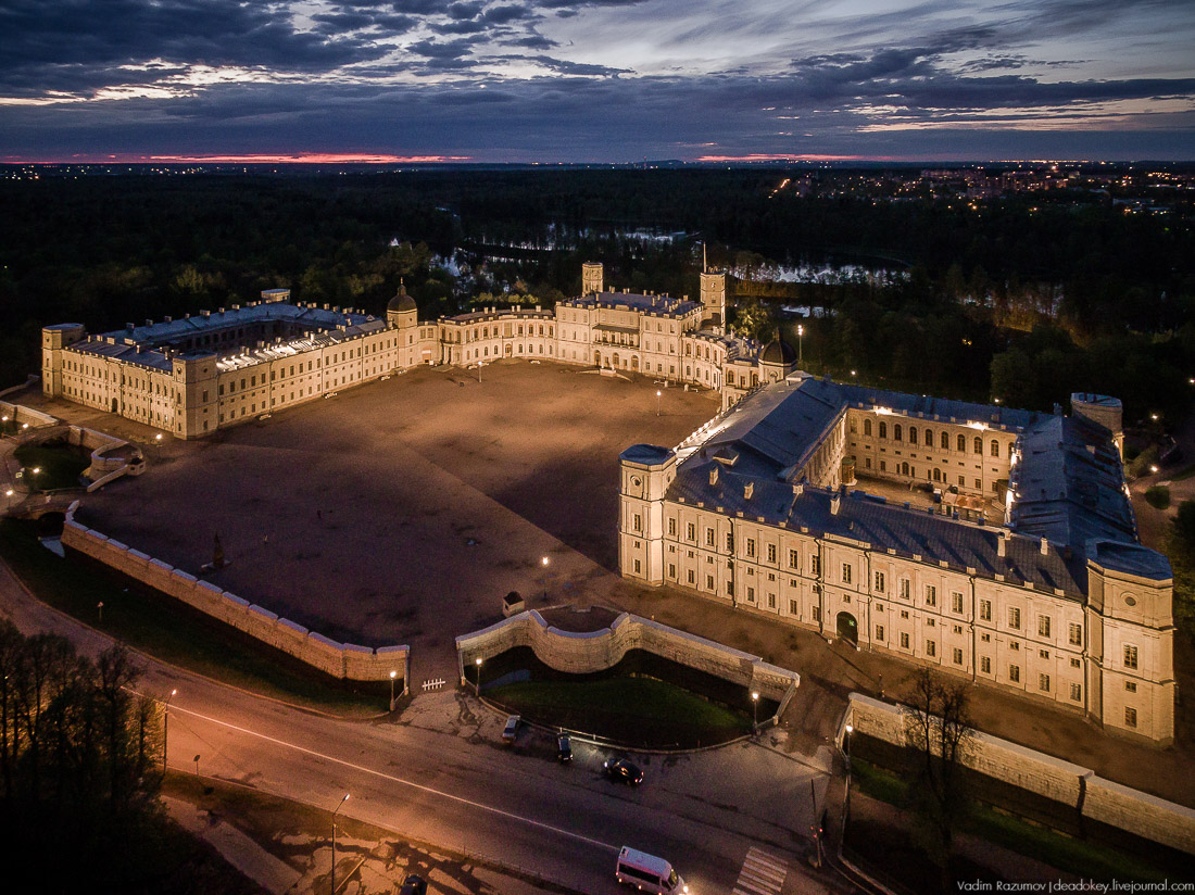 Гатчинский дворец, Гатчина, с дрона и квадрокоптера