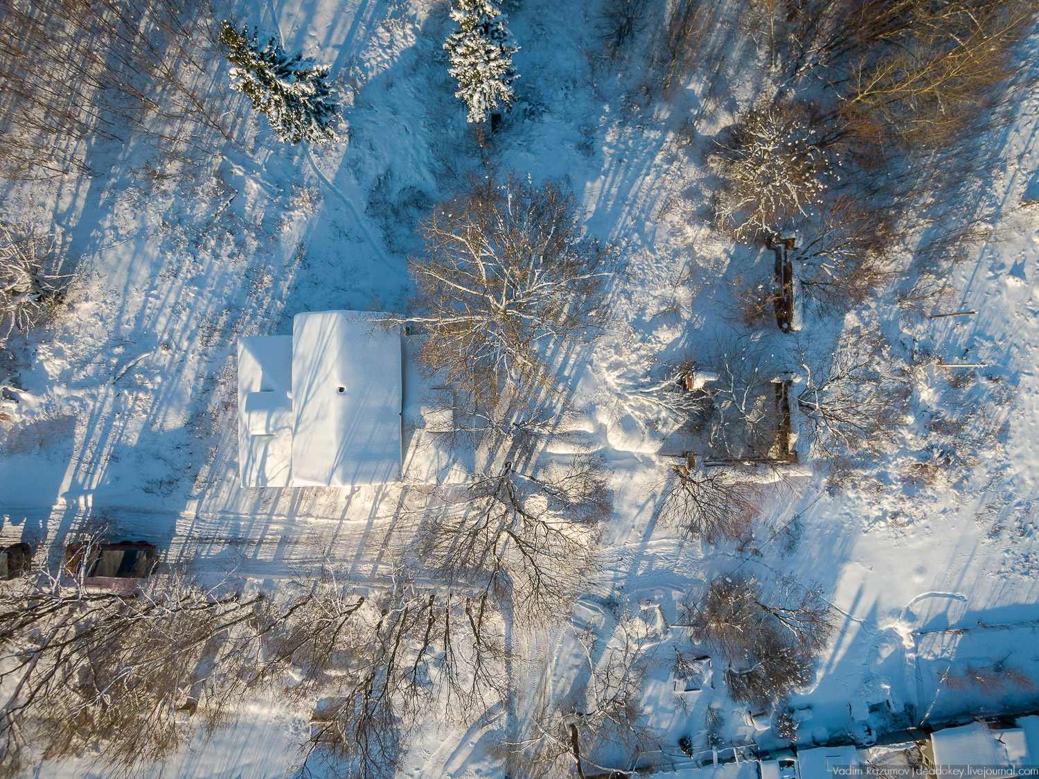 усадьба Ляхово с дрона, 2019 год зима