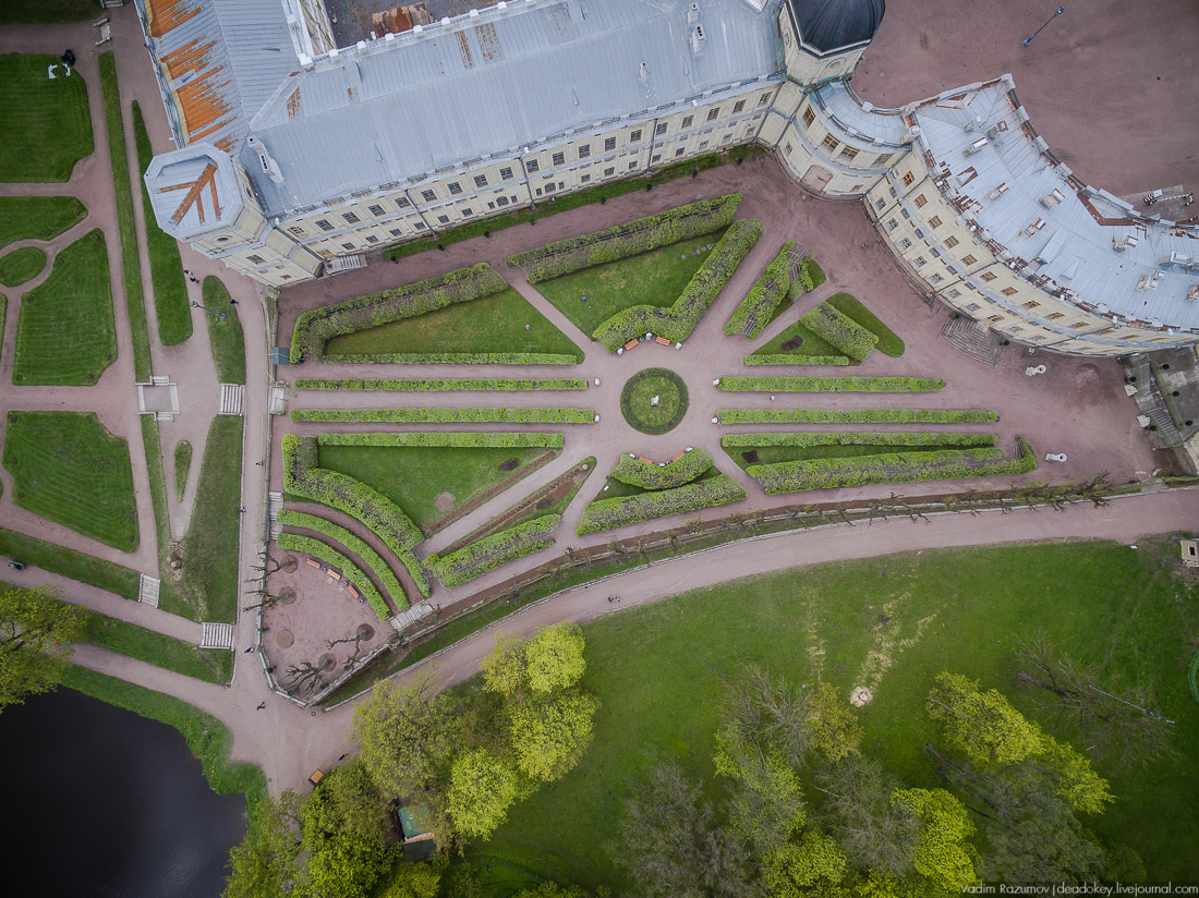 Гатчинский дворец, Гатчина, с дрона и квадрокоптера