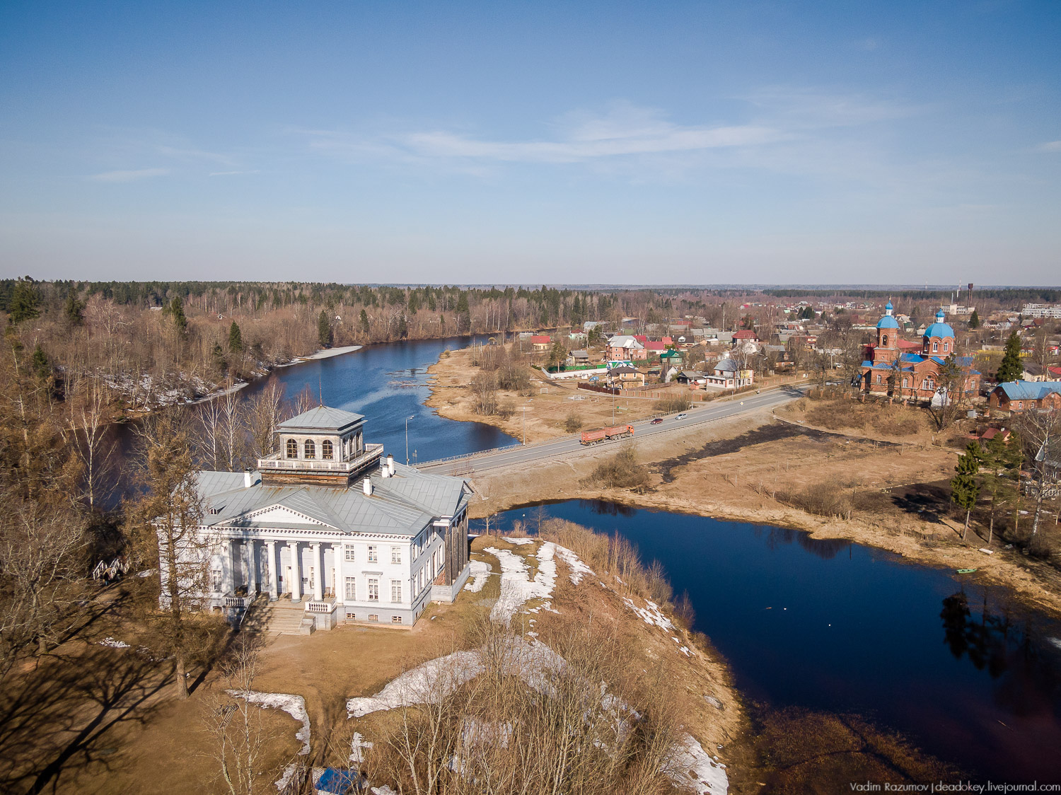усадьба Рождествено с дрона, Ленинградская область