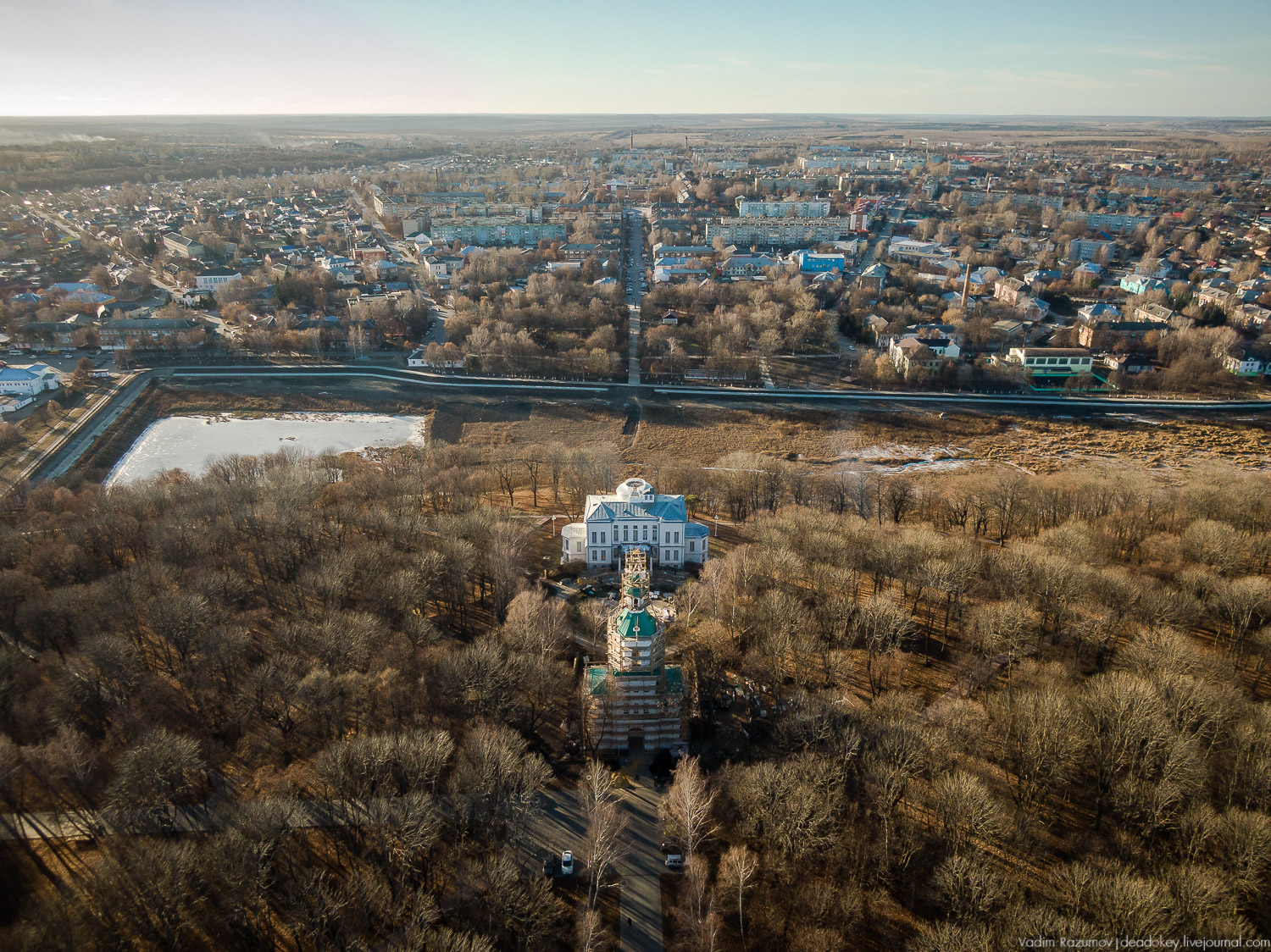 Богородицк дворец с дрона осень 2018 года