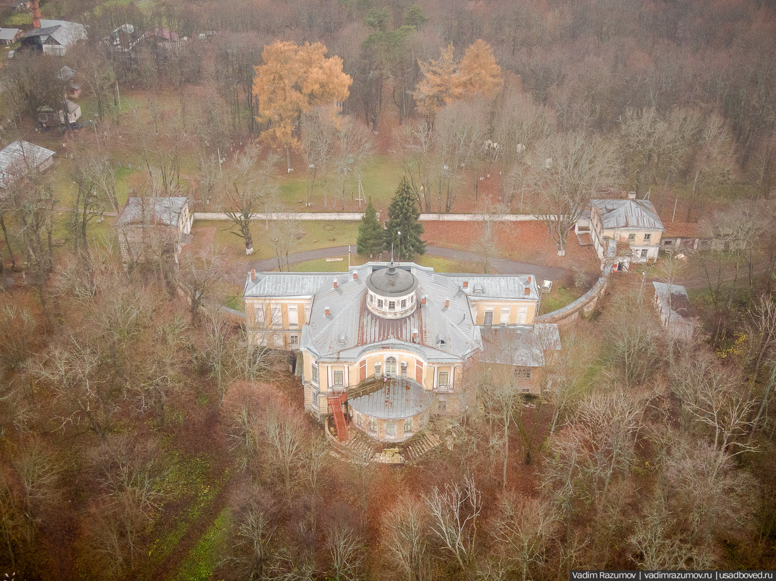 усадьба Никольское-Гагарино с дрона, Рузский район, Московская область