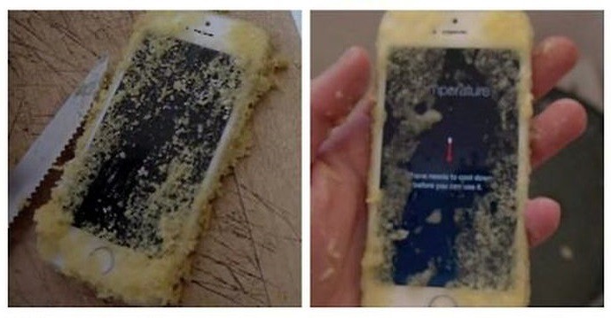 1. Она нечаянно запекла свой смартфон в торте день, люди, неудача