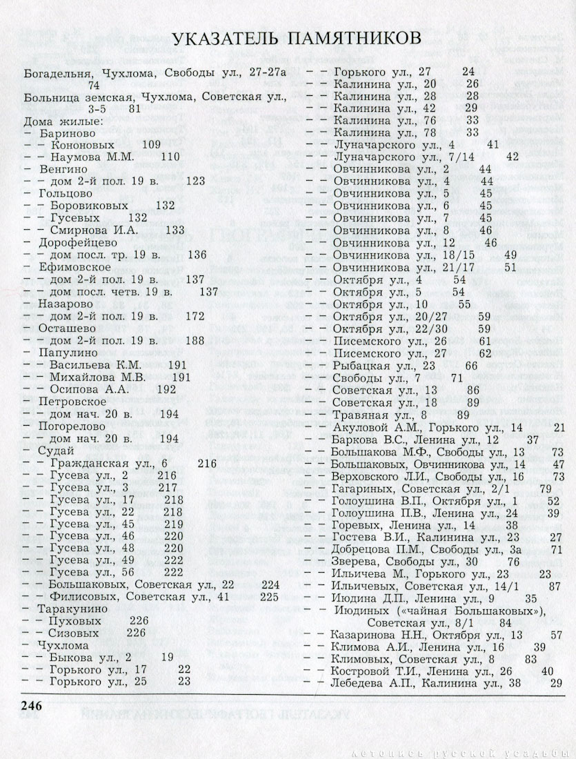 Костромские своды, Чухломской район