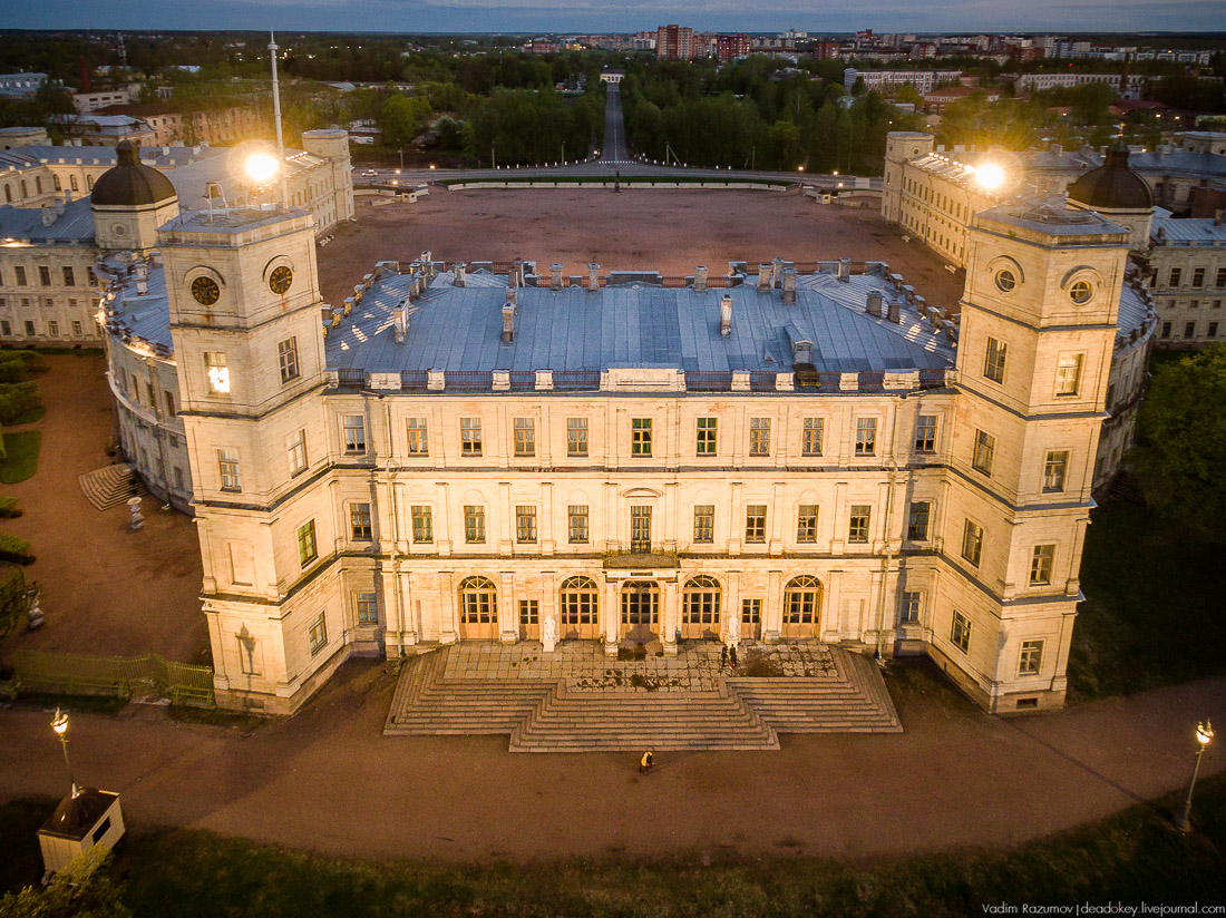 Гатчинский дворец, Гатчина, с дрона и квадрокоптера