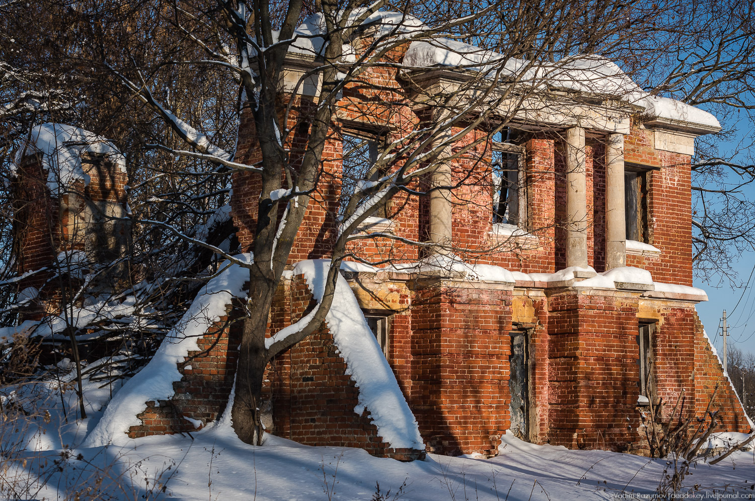 усадьба Ляхово с дрона, 2019 год зима