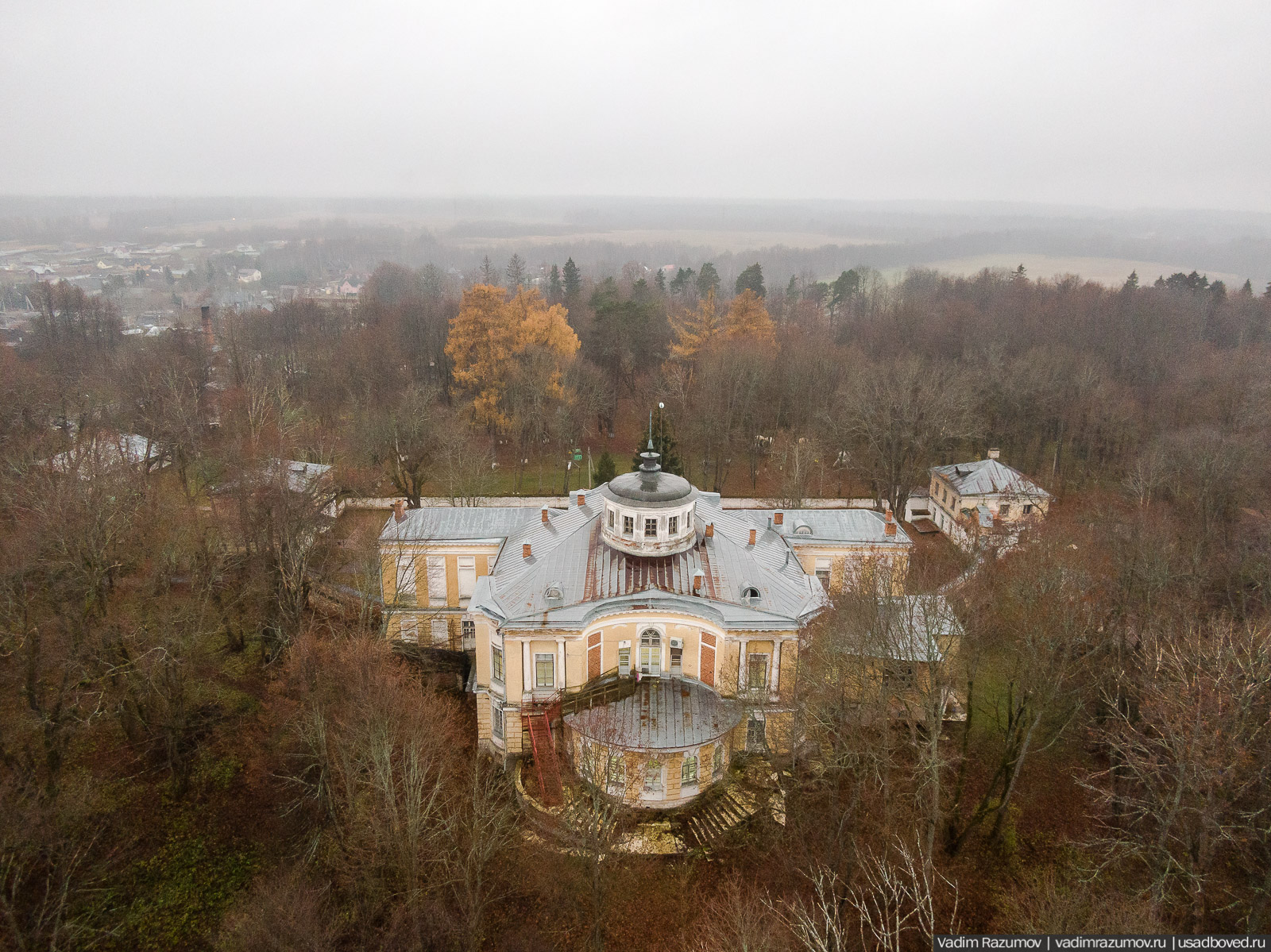 усадьба Никольское-Гагарино с дрона, Рузский район, Московская область