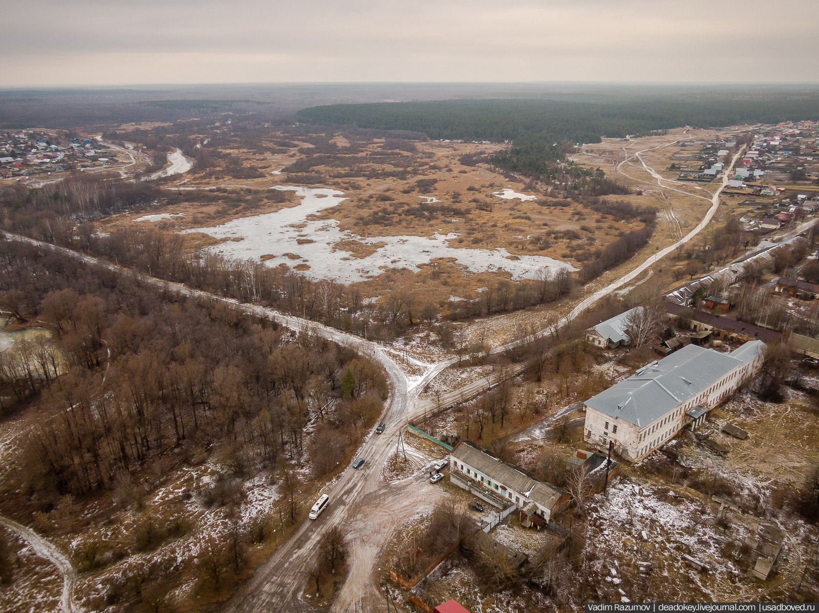 Усадьба Гусь-Железный с дрона, Рязанская область, Касимовский район