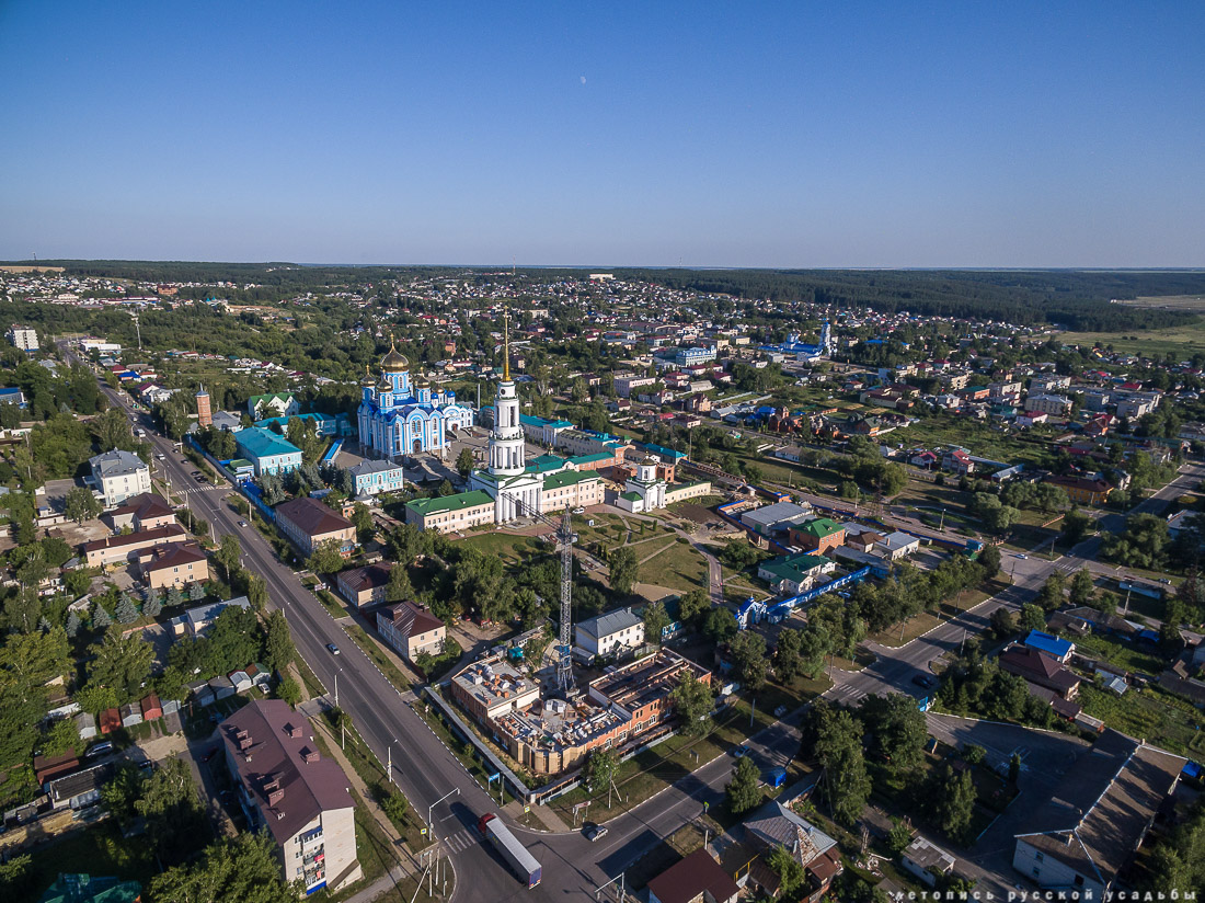 Задонск, Задонский Рождество-Богородицкий мужской монастырь с квадрокоптера, Липецкая область