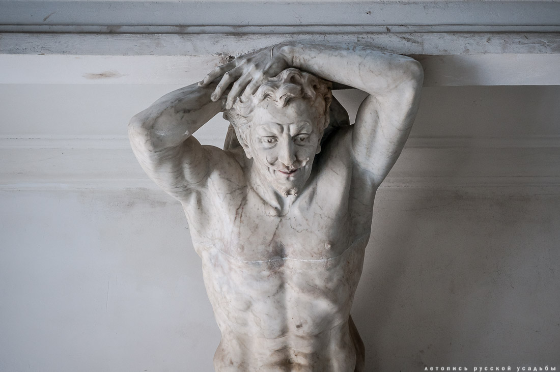 Усадьба Покровское-Стрешнево, интерьеры главного дома, пожар в оранжерее