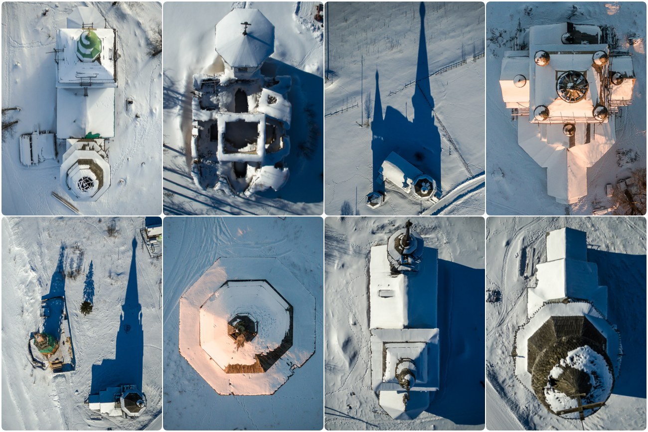 Архангельская область, храмы сверху