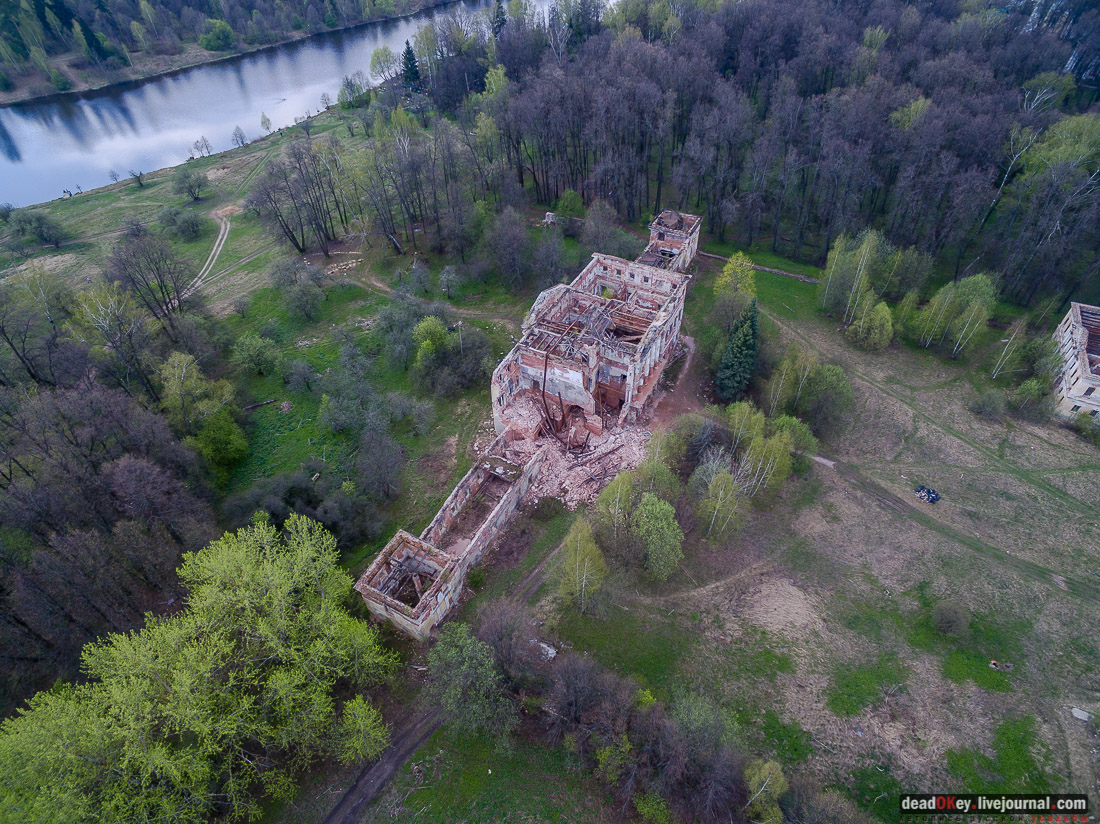 усадьба Гребнево, обрушился главный дом, снимки с квадрокоптера