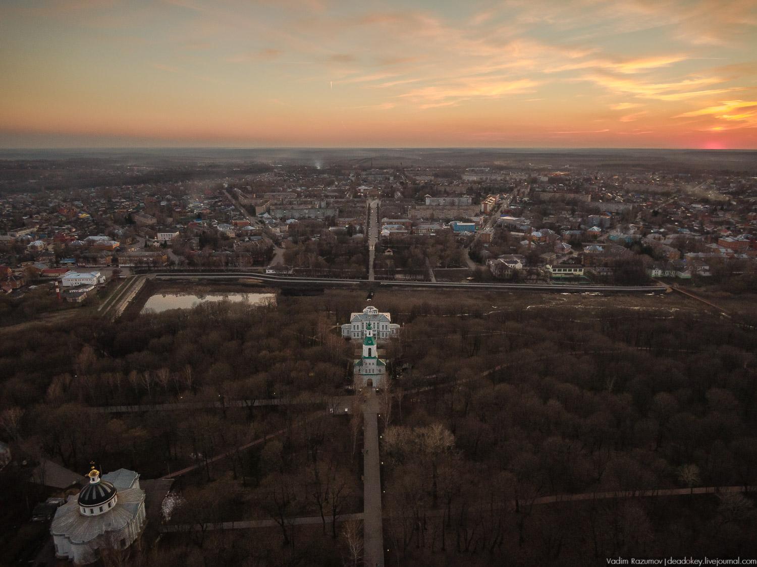 Богородицк, дворец на закате