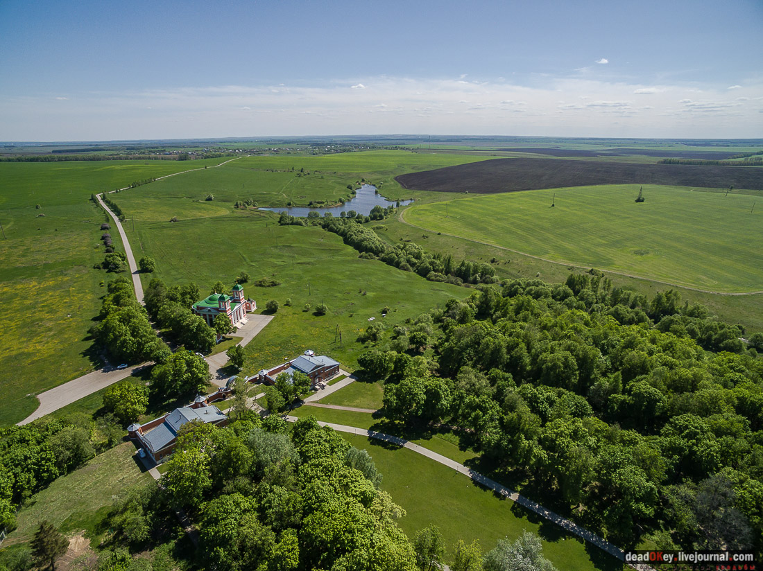 усадьба Красное с квадрокоптера, Рязанская область, Михайловский район