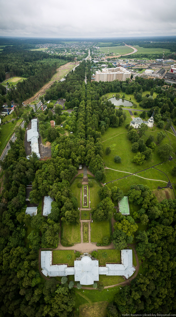 усадьба Введенское с квадрокоптера и дрона, Одинцовский район, Звенигород