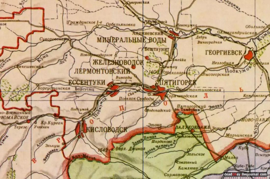 Карта Пятигорска