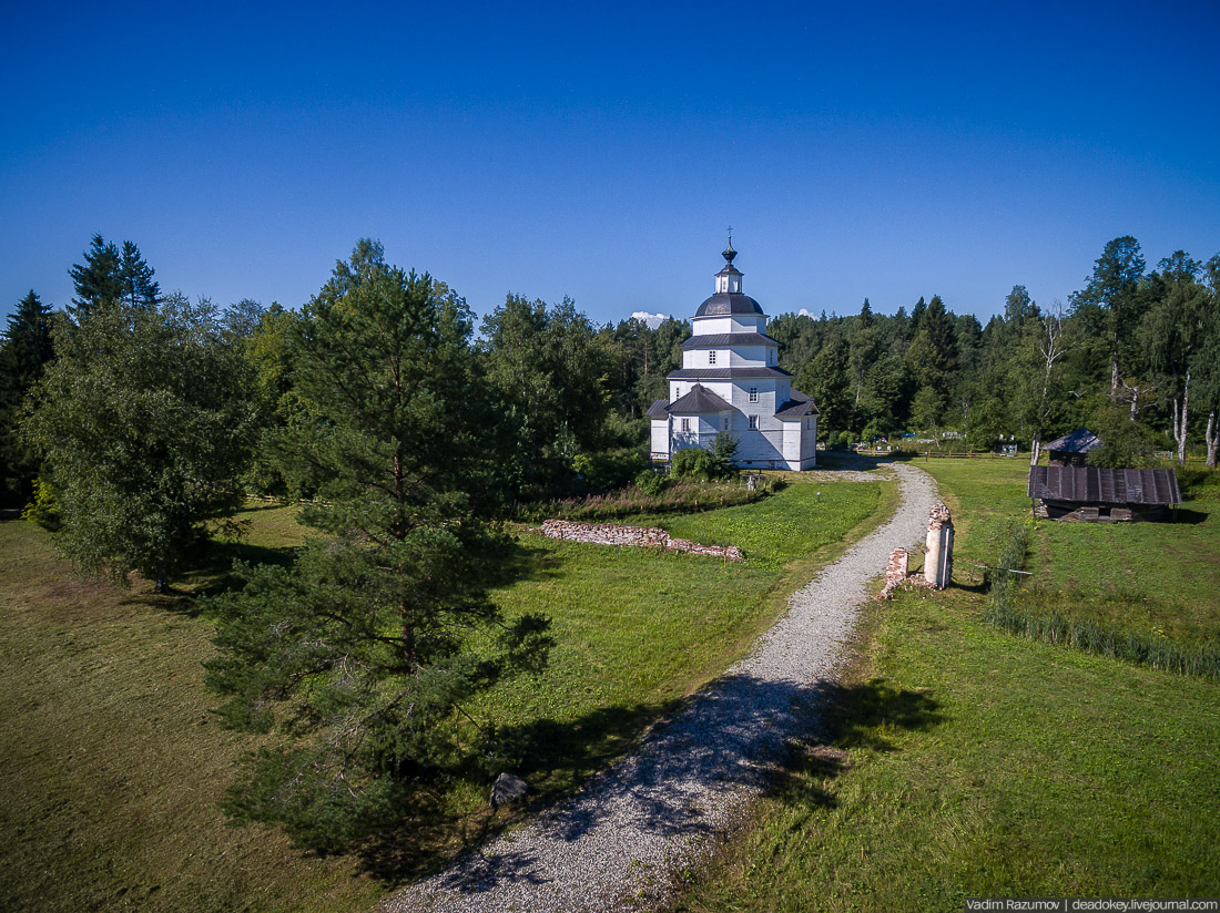 Церковь Ильи Пророка на Цыпиной горе с дрона