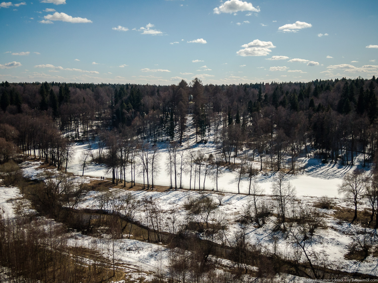 усадьба Середниково с дрона, съемка с квадрокоптера