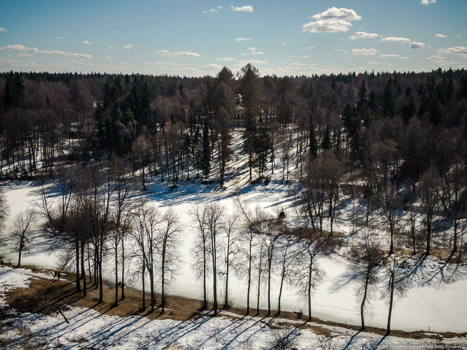 усадьба Середниково с дрона, съемка с квадрокоптера
