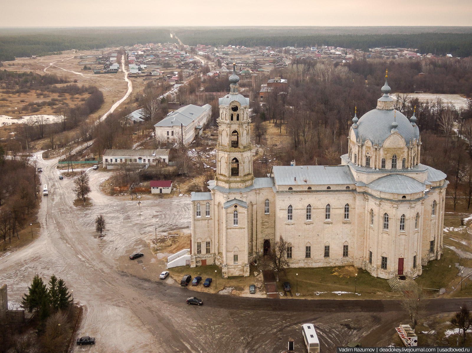 Усадьба Гусь-Железный с дрона, Рязанская область, Касимовский район