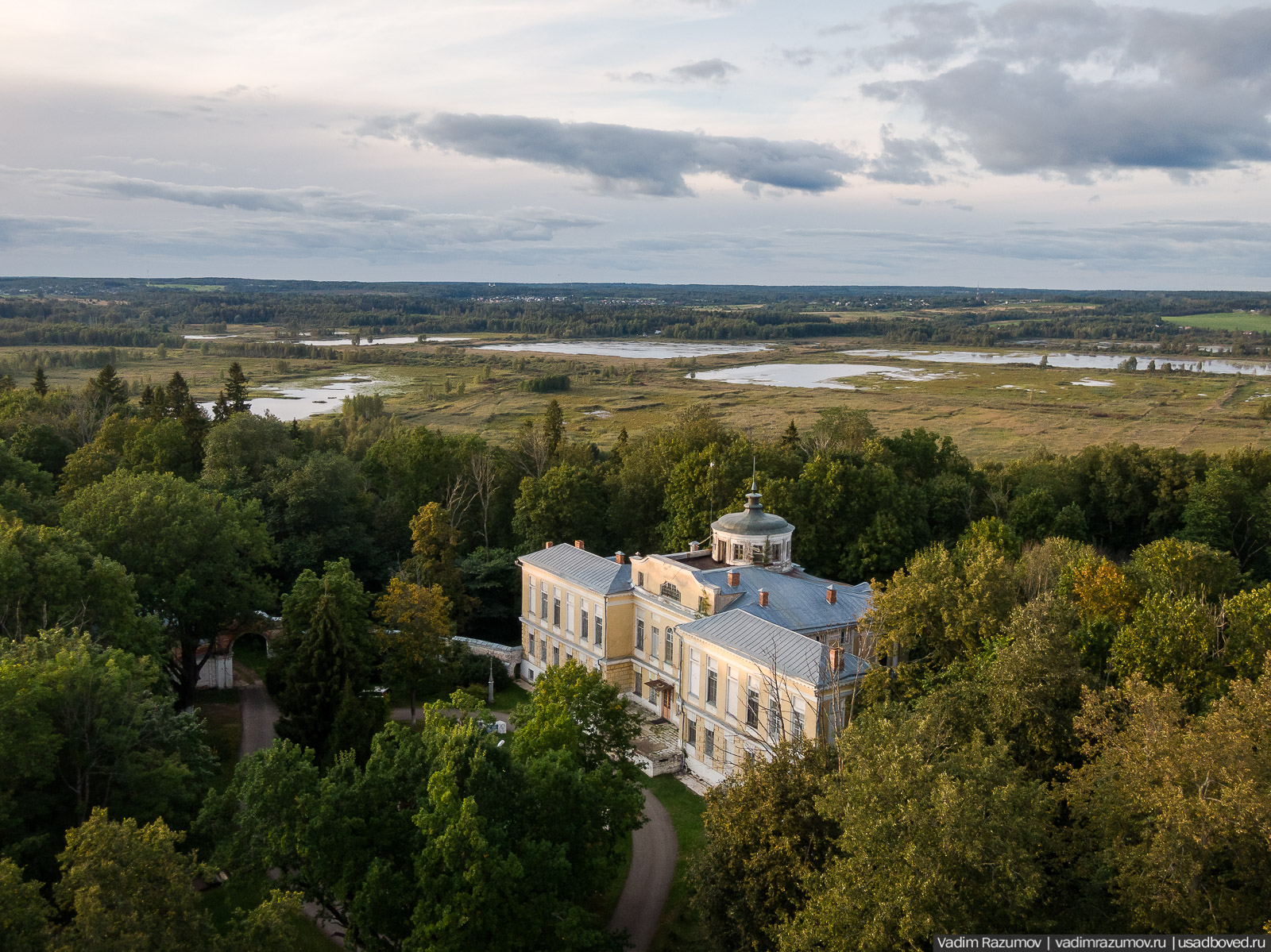 усадьба Никольское-Гагарино с дрона, Рузский район, Московская область