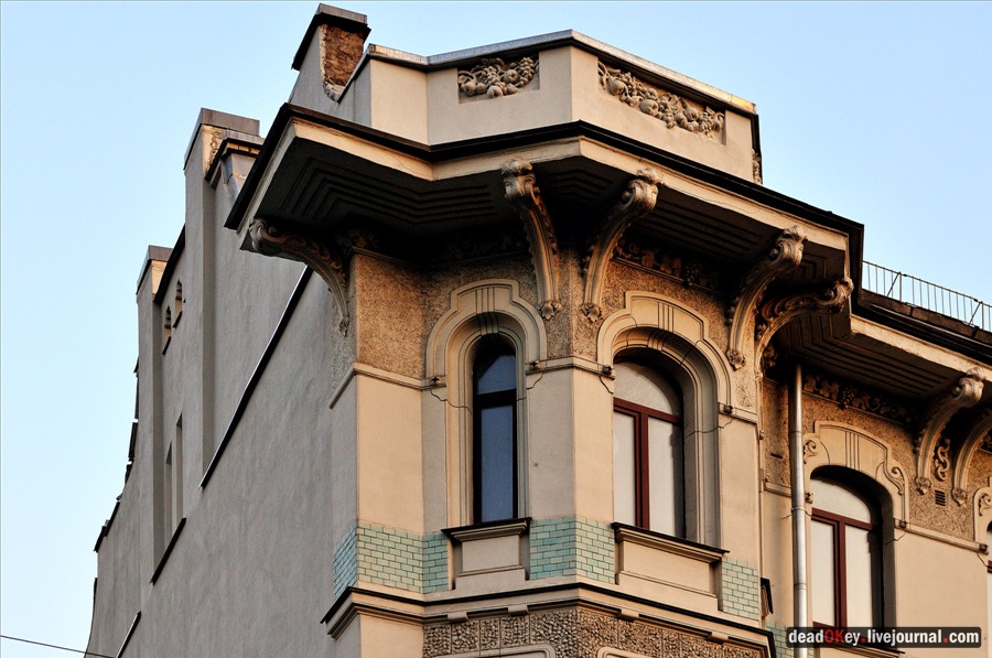 Доходный дом И.И. и Н.И. Болдыревых, 1908, архитектор Н.П. Евланов,Яузский бульвар, 13