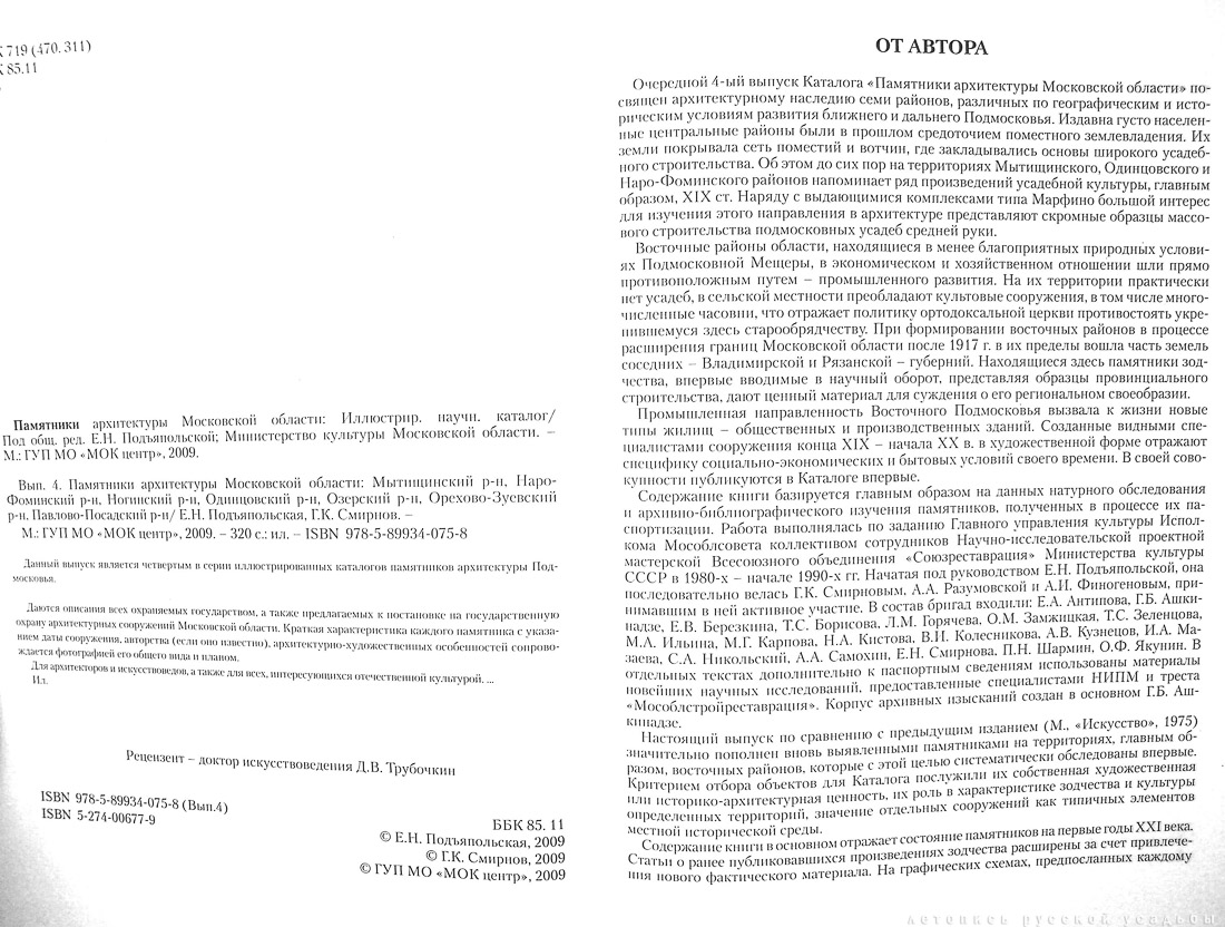 Памятники архитектуры Московской области. Выпуск 4