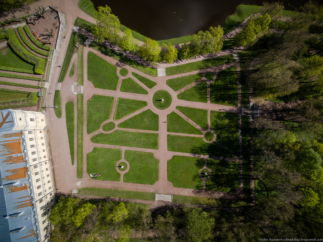 Гатчинский дворец, Гатчина, с дрона и квадрокоптера