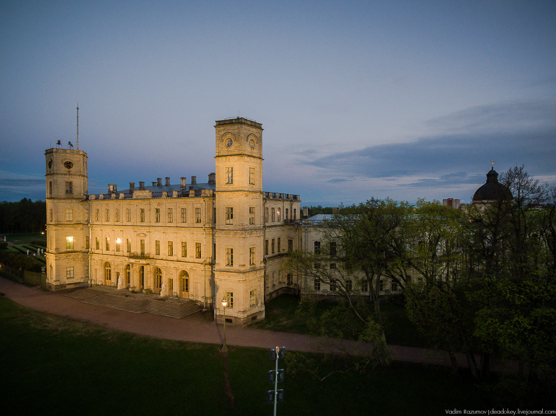 Гатчинский дворец, Гатчина, с дрона и квадрокоптера