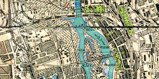 Фрагмент карты Челябинска и окрестностей 1954–1956