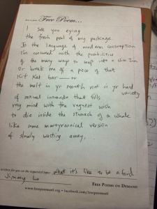 What It's Like To Be A Food poem