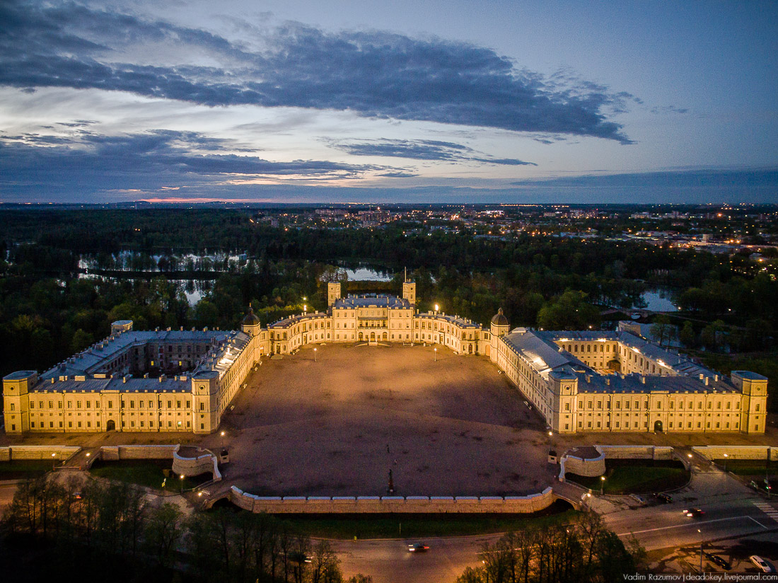 Гатчинский дворец, Гатчина, с дрона и квадрокоптера