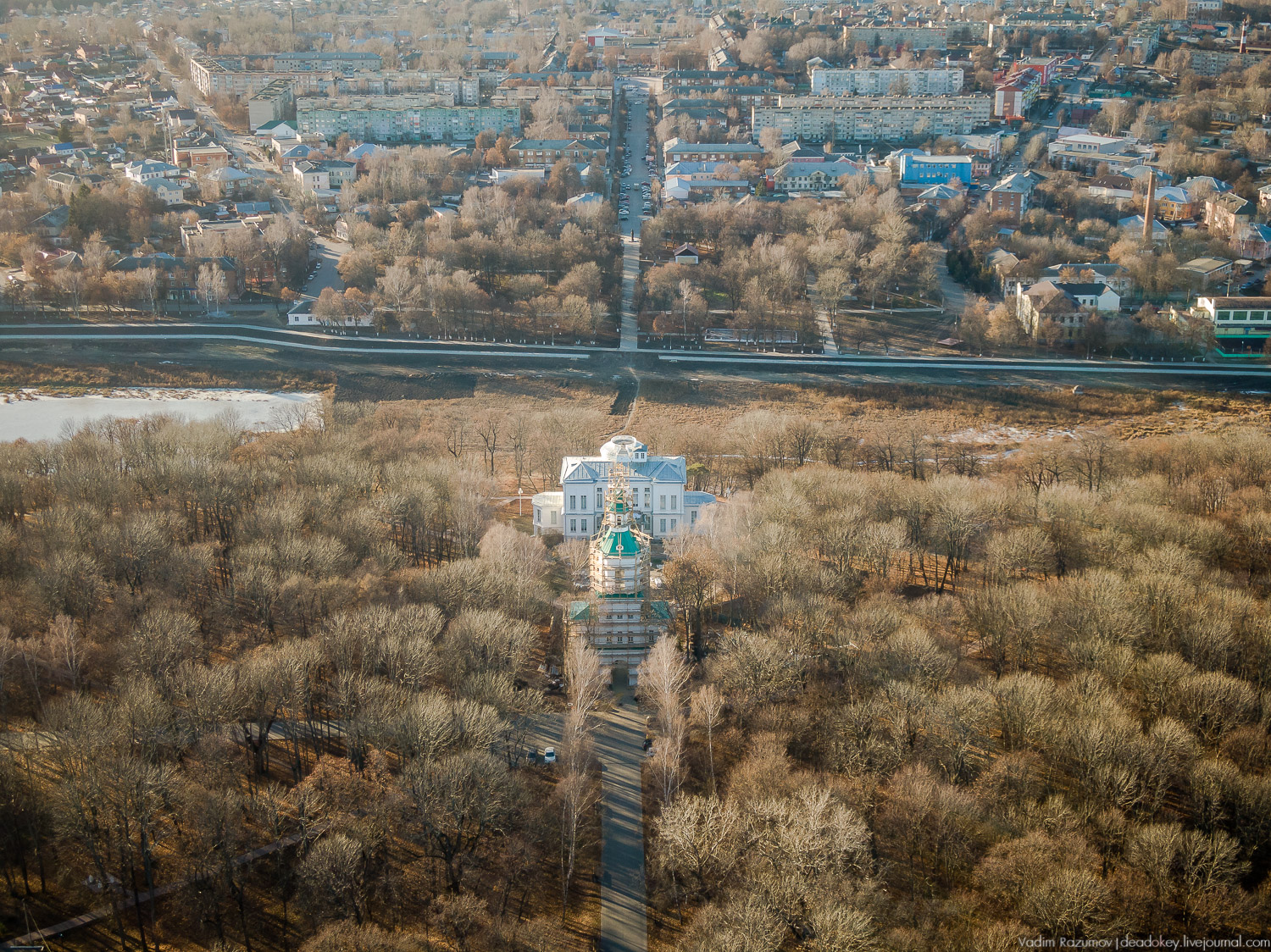 Богородицк дворец с дрона осень 2018 года