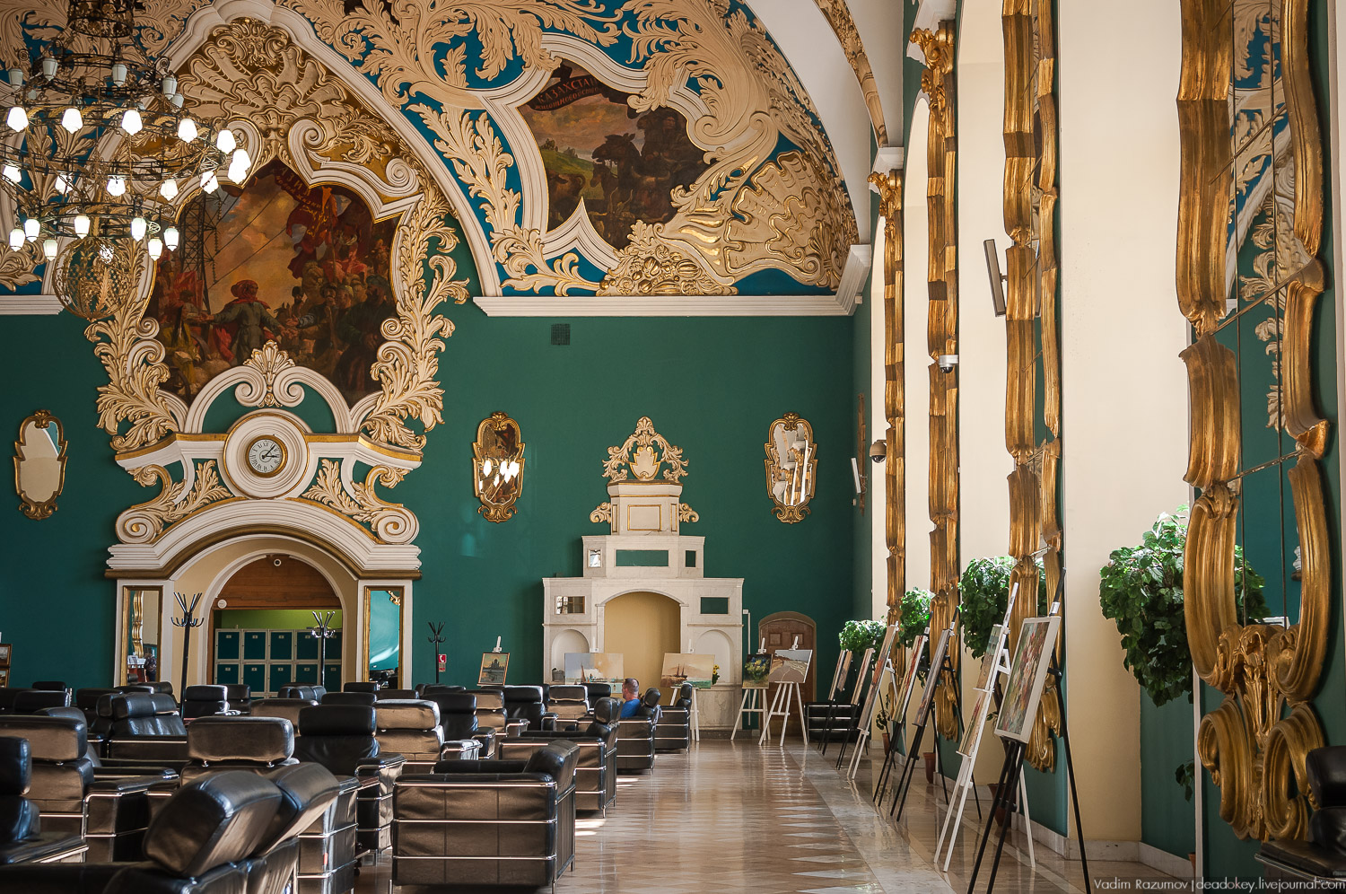 Казанский вокзал, интерьеры, ресторан, архитектор Щусев, зал ожидания