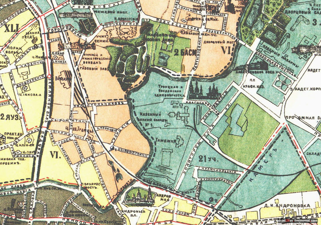 карта, Немецкая слобода, Басманный район, Москва, Яуза, усадьба Разумовского на Гороховом поле (г. Москва, ул. Казакова, д.18)